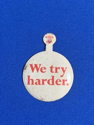 Vintage Collectible Pin Button: Avis Car Rental We Try Harder