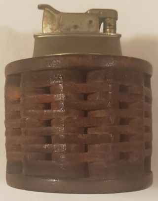 Vintage Leather Table Top Cigar Lighter - Chas A.  Schieren - Rare 1930 