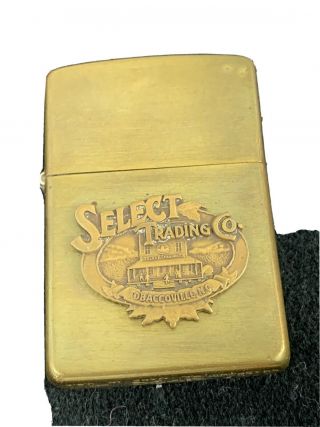 1995 Brass Zippo Lighter - Select Trading Tobaccoville,  N.  C.  -