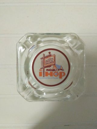 Vintage Glass Ashtray International House Of Pancake Ihop3 1/2 " Wide