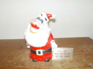 Vintage 1950s Kreiss Ceramic Christmas Santa Figure W/ Metal Tag What 