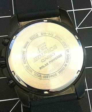 Casio Edifice Men ' s EFR 545SBPB - 1B Tough Solar Powered Black Watch 3