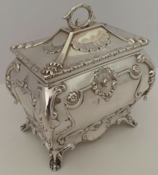 English Sterling Figural Tea Caddy George Nathan & Ridley Hayes Chester 1906