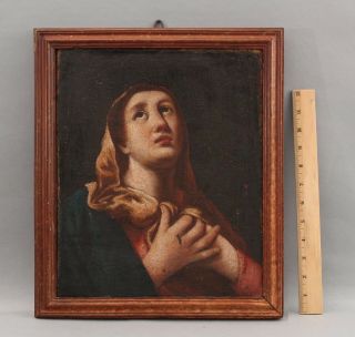 17/18thc Antique Italian Old Master Praying Mary Magdalene Oil Painting