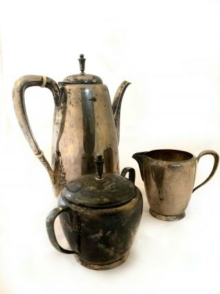 Sterling Silver Tea Pot,  Creamer & Sugar Bowl - Barton & Reed