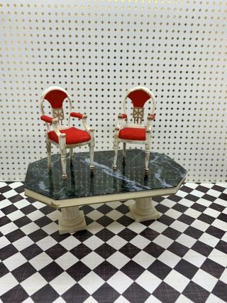 Dollhouse Ideal Vintage Petite Princess Dining Table And Chairs