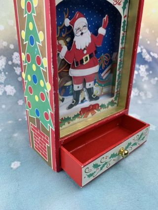 Vintage Japan Dancing Santa Music Box w/ Drawer Plays Jingle Bells Otagari 1979 2