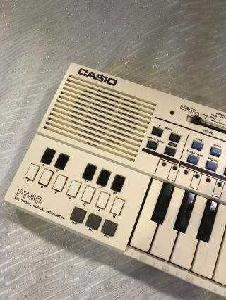 Vintage Casio PT - 80 Keyboard with Rom Pack TV Tunes - 2