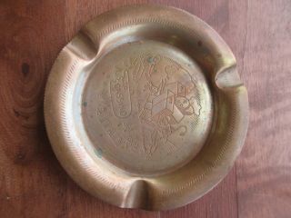 Us Wwii Heavy Copper " To Cassino " Italy Ashtray Made By German Prisoners Of War