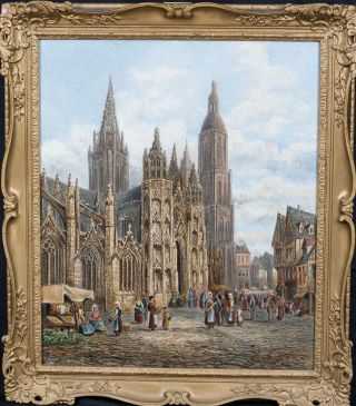 Large View Of A Coutances,  Northern France,  19th Century Thomas Mathew Rooke