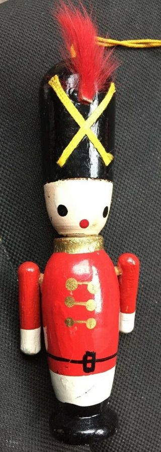 Vintage German Wood Nutcracker Toy Soldier Christmas Tree Ornaments