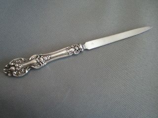 Vintage Repousse Raised Design Pineapple Floral Letter Opener Silver Plate