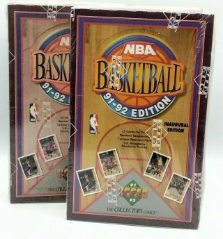 (2) 1991 - 92 Upper Deck Basketball Factory Boxes Inaugural Edition Jordan