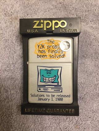 Vintage Zippo Cigarette Lighter Advertising Y2k Seal Never Broken L@@k