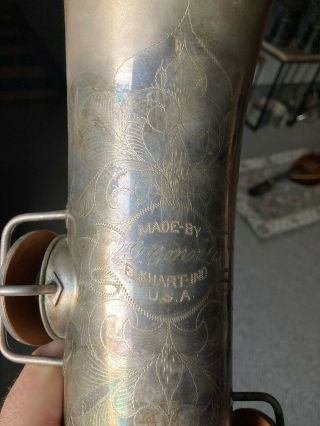 ANTIQUE CONN SILVER PLATED LOW PITCH TENOR SAXOPHONE W CASE - DECEMBER 8,  1914 3