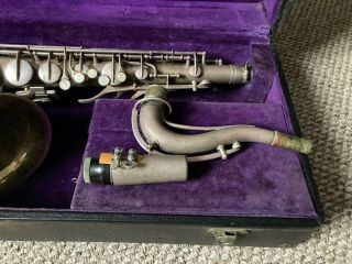ANTIQUE CONN SILVER PLATED LOW PITCH TENOR SAXOPHONE W CASE - DECEMBER 8,  1914 6