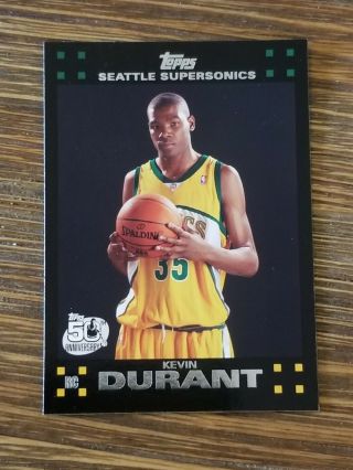 2007 - 08 Kevin Durant Topps 50th Anniversary Black Border 112 Rookie Rc Psa?