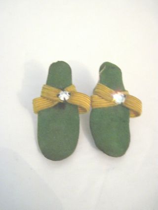 Vintage High Heel Fashion Doll Shoes,  Green 1 - 1/4 " Long