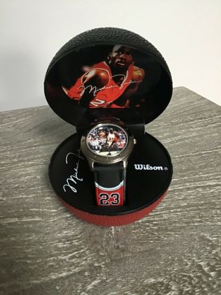 Michael Jordan Avon Collectible Watch Basketball Wilson Hinge Case Rare