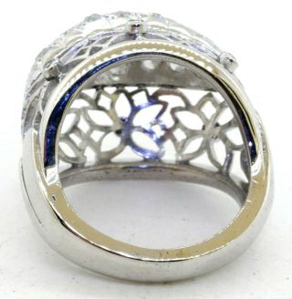 Heavy antique Platinum/14K WG 1.  69CT diamond flower dome cluster ring size 7.  25 2