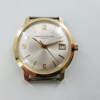 Vintage Swiss Girard Perregaux Gyromatic 14K gold Men ' s watch runs 2