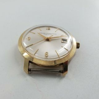 Vintage Swiss Girard Perregaux Gyromatic 14K gold Men ' s watch runs 6