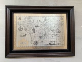 Franklin Royal Geographical Society Sterling Silver Map Framed 1976
