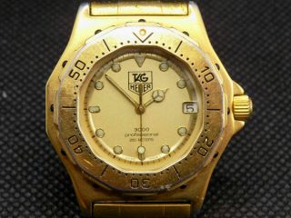 Tag Heuer 3000 Professional 200m Model No.  937.  413 Gents Gold Plated Swiss Watch