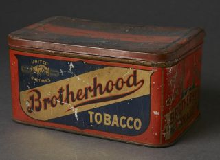 Vintage Advertising Tin United Brothers Brotherhood Tobacco Tin