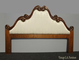 Vintage French Provincial Country White Louis Xvi Rococo King Headboard