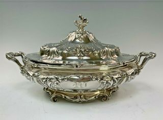 Gorgeous Gorham Sterling Silver Repousse Covered Casserole Dish 1907