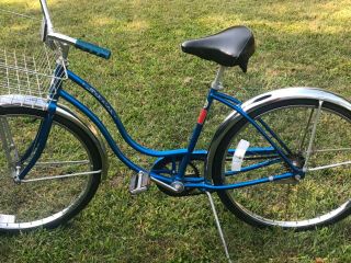 1962 Schwinn Hollywood Vintage Cruiser Bike 47cm Small Steel Ss Basket
