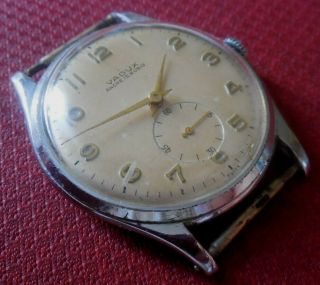 Vintage 1950s Oversized Eloga Vadux 15 Jewels Swiss Made Running Wristwatch
