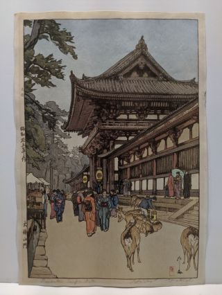 1940 Hiroshi Yoshida Japanese Woodblock Print Diabutsu Temple