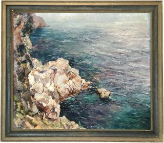 Coast Of Capri Oil Painting By Matteo Sarno (italian,  1894–1957)