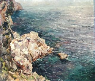 Coast of Capri Oil Painting by Matteo Sarno (Italian,  1894–1957) 2