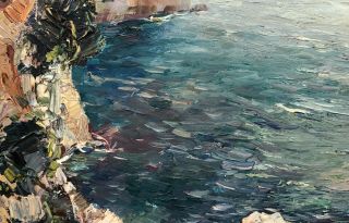 Coast of Capri Oil Painting by Matteo Sarno (Italian,  1894–1957) 4