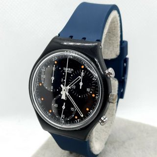 Swatch Watch Chronograph Scb106 " Wall Street " 1990 - Vintage