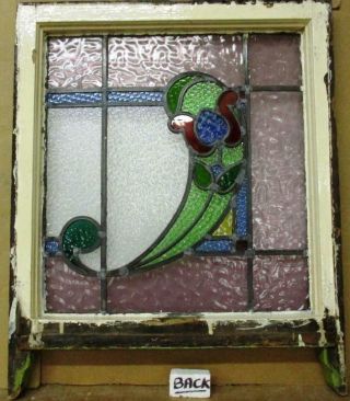 EDWARDIAN ENGLISH LEADED STAINED GLASS SASH WINDOWS Very Colorful Design 3