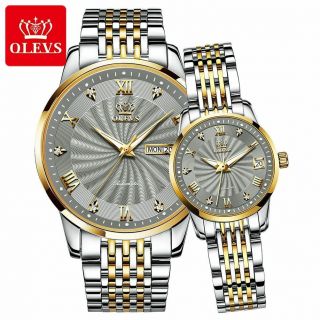 Couple Watch Oelvs Luxury Automatic Mechanical Watch Stainless Steel Wedding