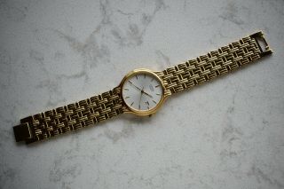 Vintage Men ' s Citizen Textured Dial Date Gold Tone Quartz Watch 5510 - F52584 RUNS 3