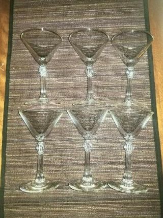 Vintage Martini Glasses Cocktail Glasses Knob Stem Libbey Set Of 6