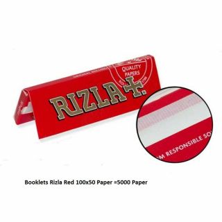 100 Booklets Rizla Red Cigarette Rolling Paper