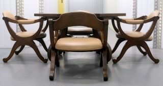 Walnut Hispania Dining Table With Four Chairs By Drexel