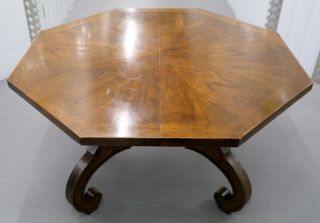 WALNUT HISPANIA DINING TABLE WITH FOUR CHAIRS BY DREXEL 3