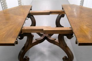 WALNUT HISPANIA DINING TABLE WITH FOUR CHAIRS BY DREXEL 4