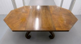 WALNUT HISPANIA DINING TABLE WITH FOUR CHAIRS BY DREXEL 5