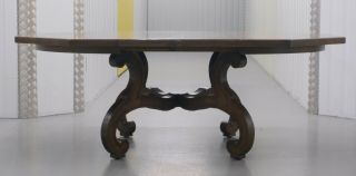 WALNUT HISPANIA DINING TABLE WITH FOUR CHAIRS BY DREXEL 6