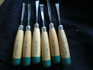 Vintage Millers Falls Wood Carving Chisel Tool Set Of 6 A - F