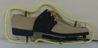 Antique Wooden,  Leather,  & Neon Shoe Trade Sign Ca.  1940 ' s 3